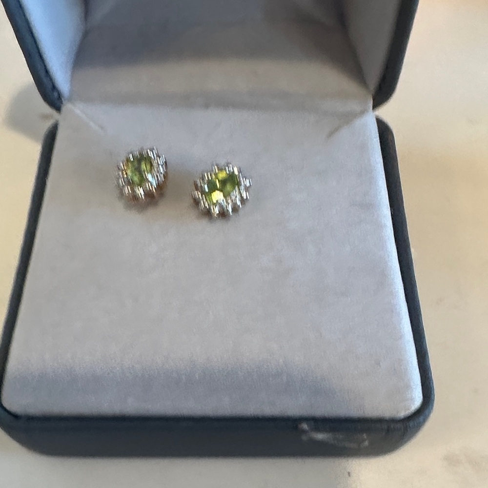 Elegant Green Gemstone Stud Earrings